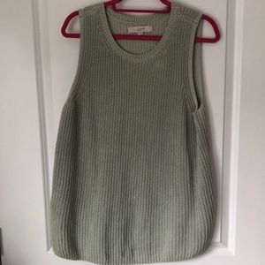 LOFT Light Green Cotton Knit Tank